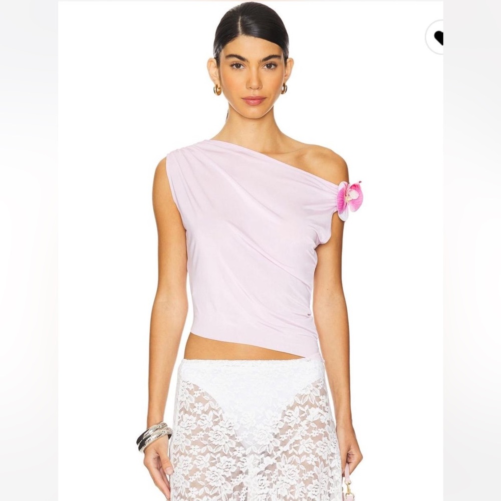 Jaded London dare to drape top in pink Elegant One-Shoulder Pink Top
